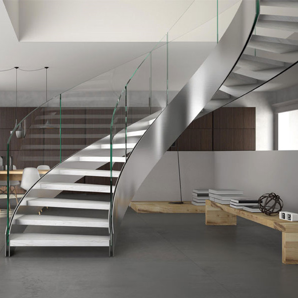 2020 New Competitive Price Wood Treads Curved Staircase