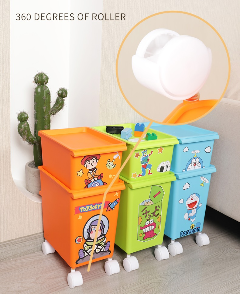 Декоративные пластиковые коробки для хранения с наклейками