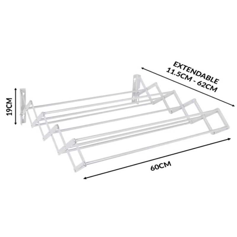 Sanipro Iron 5-Pole Push-Pull Extensible Wall Hanging Drying Rack Folding Towel Holder Clothes Drying Hanger