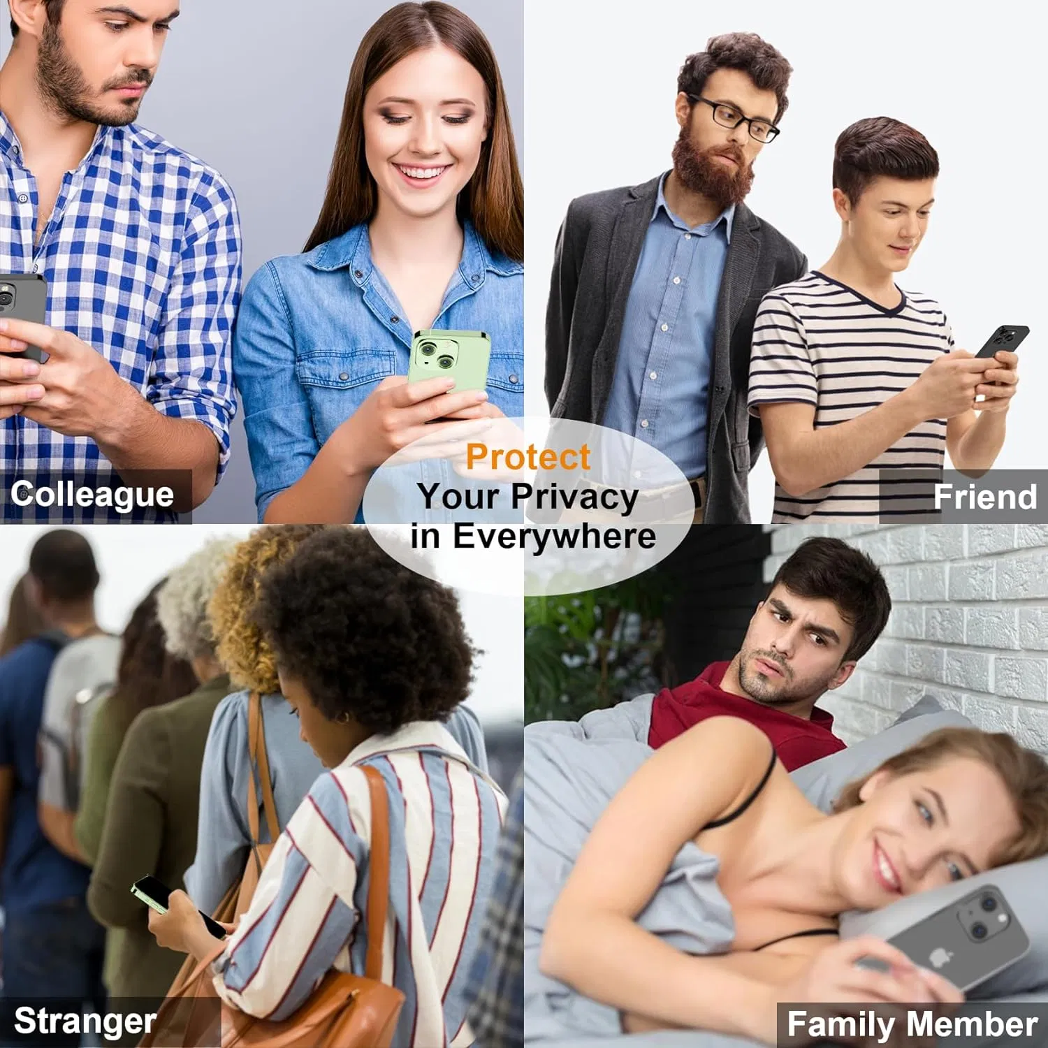 Защитное стекло 9H Privacy для iPhone 15/16/17