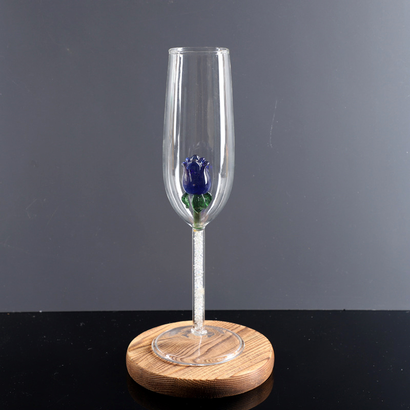 Custom Rose Style Wine Glass Cup Wine Glass Goblet High Borosilicate Champagne Glasses