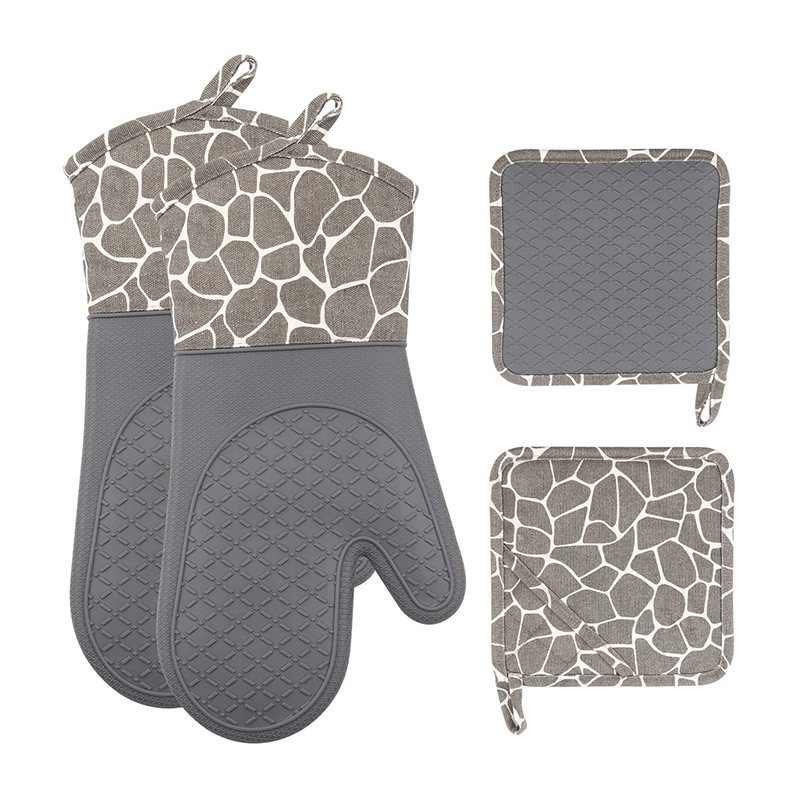Heat Insulation Cotton Baking Household Non-Slip Oven Glove Set