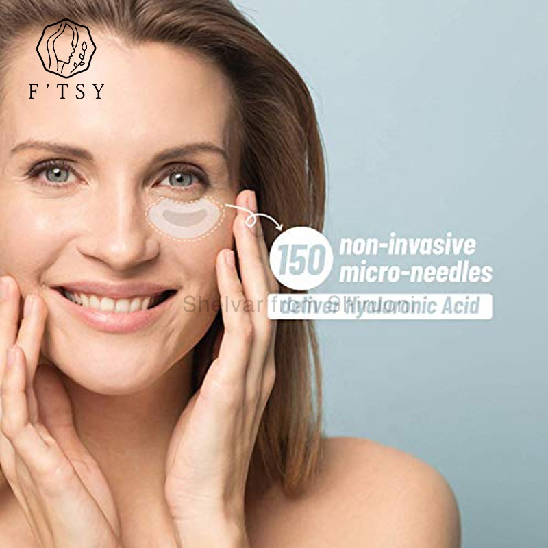 OEM Logo Hyaluronic Acid & Vitamin C Glowing Micro Needle Eye Sheet Mask Dissolving Microneedle Under Eye Relief Gel Patches