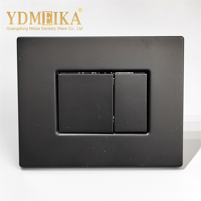 ABS Concealed Tank Toilet Press Button Black Color Bathroom Hidden Plastic Wall Flush Button Control Panel