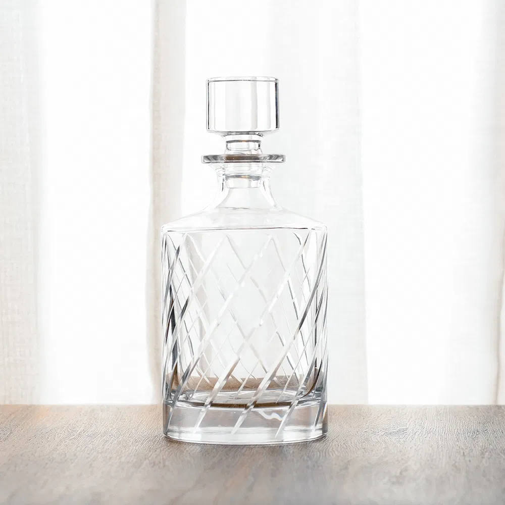 Shunstone Bulk Classic 25oz Lead Free Crystal Plain Whisky Decanter Bottle for Customized Logo
