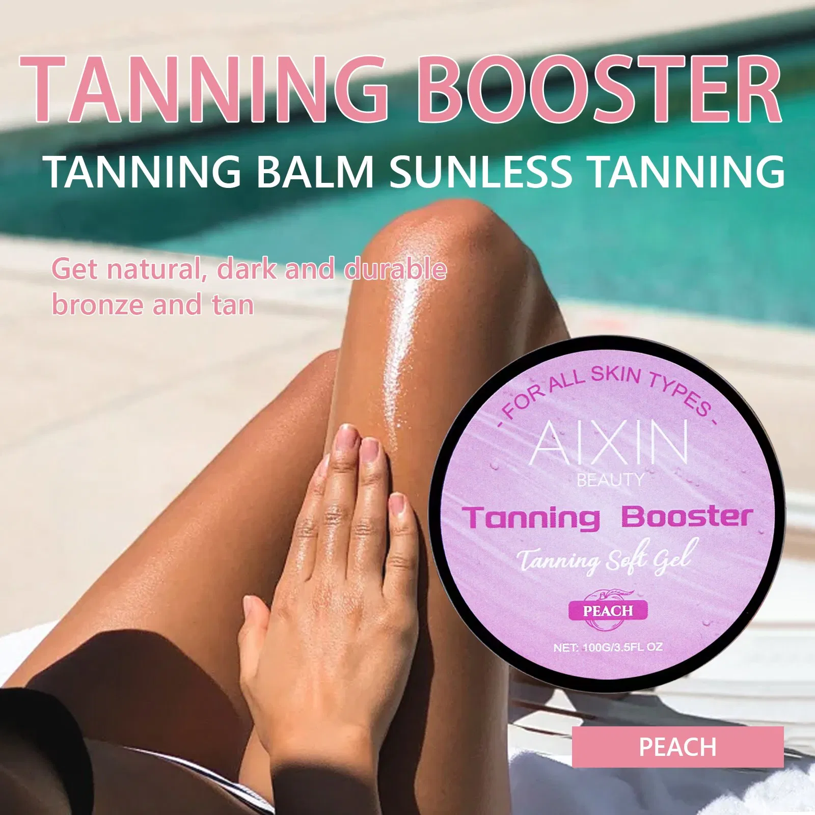 Beauty Cosmetics Skin Care Outdoor Sun Tan Tanning Booster Peach Tanning Gel
