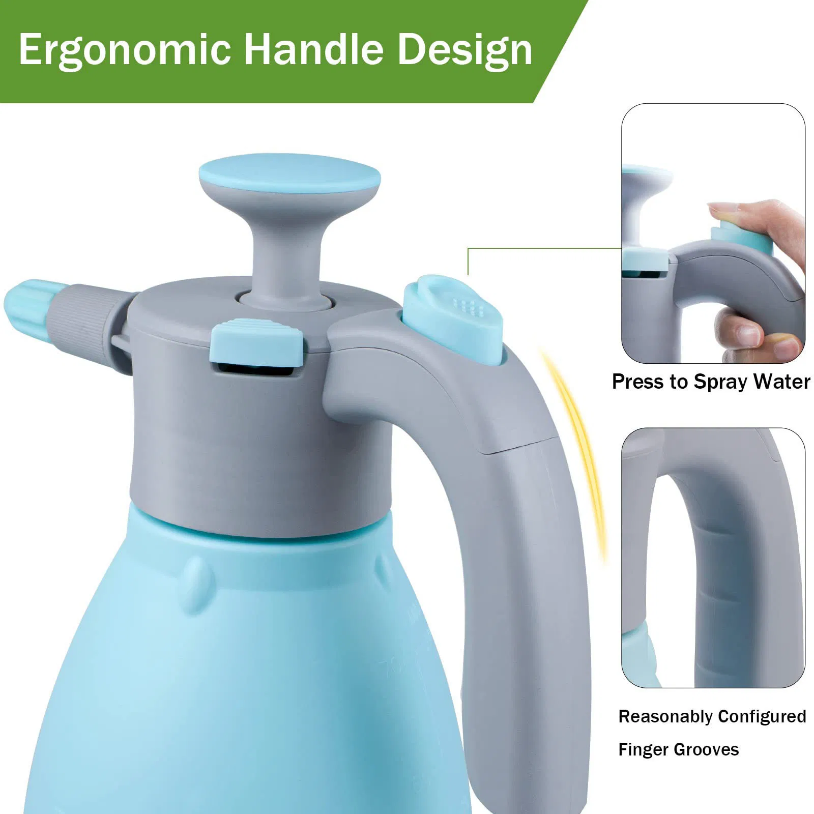 Gallon Pump Pressure Sprayer, Portable, 2L Blue