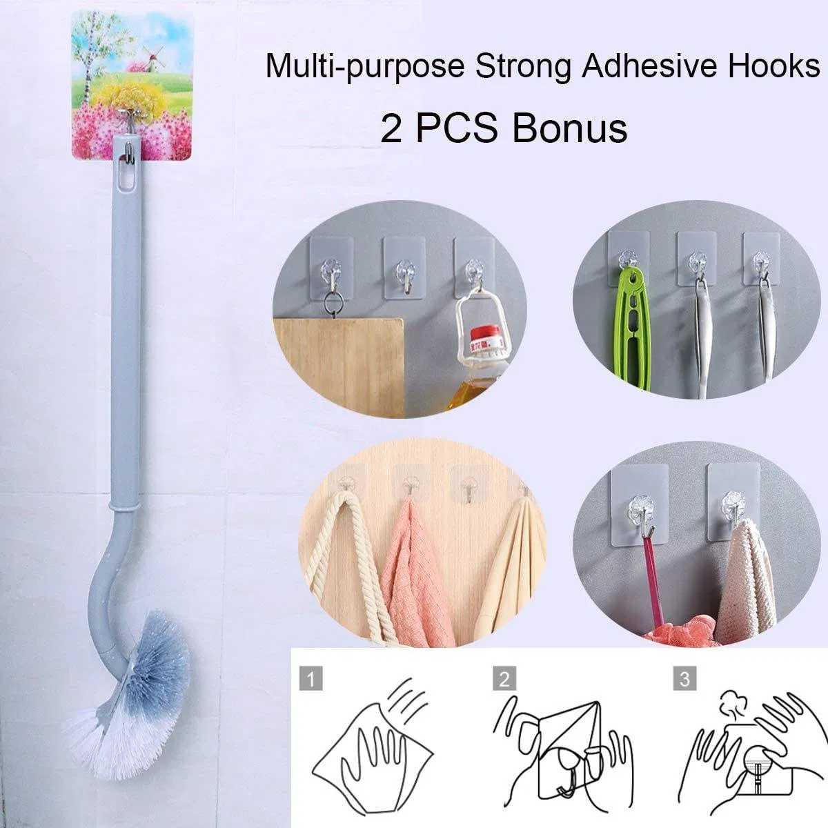 Ergonomic Handle Bowl Toilet Brush for Deep Cleaning