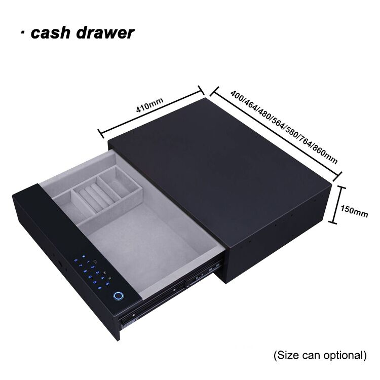 Safewell Touch Panel Fingerprint Lock Hidden Drawer Hotel Safe Box for Wardrobe