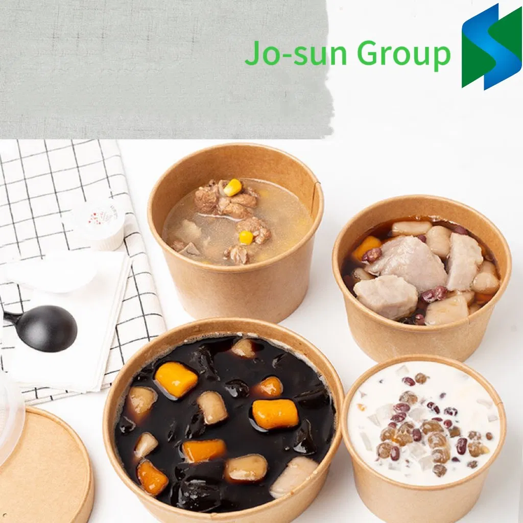 Jo-Sun Eco-Friendly Packaging Food Box Takeaway Biodegradable Custom Disposable Paper Soup Cup Salad Bowl