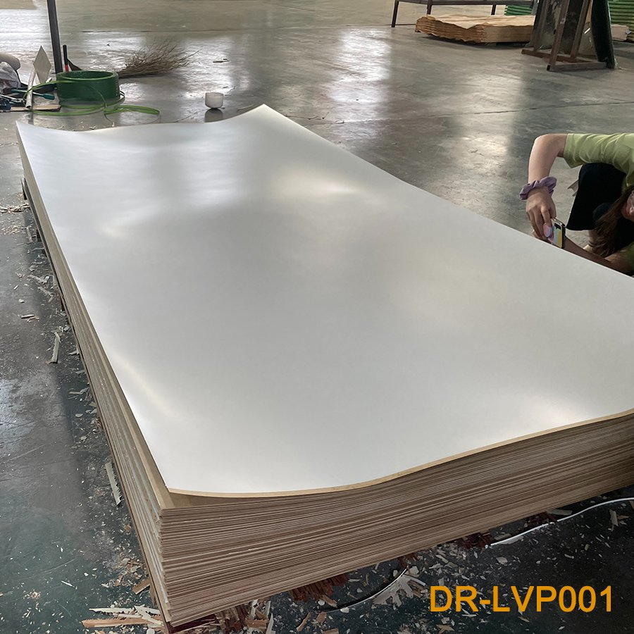 Dr-Lvp001 Frosty White Plywood Melamine Fancy Recon Wood Face Veneer Laminated Recon Veneer