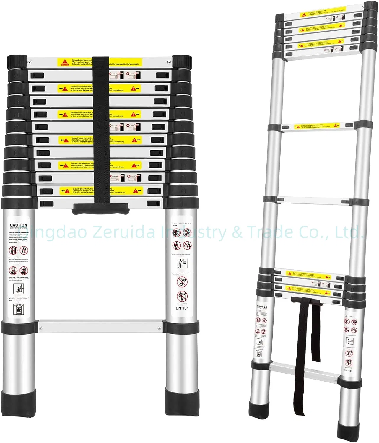 2.6m Aluminum Lightweight Telescoping Ladder for RV, Attics, Families, Outdoor Work