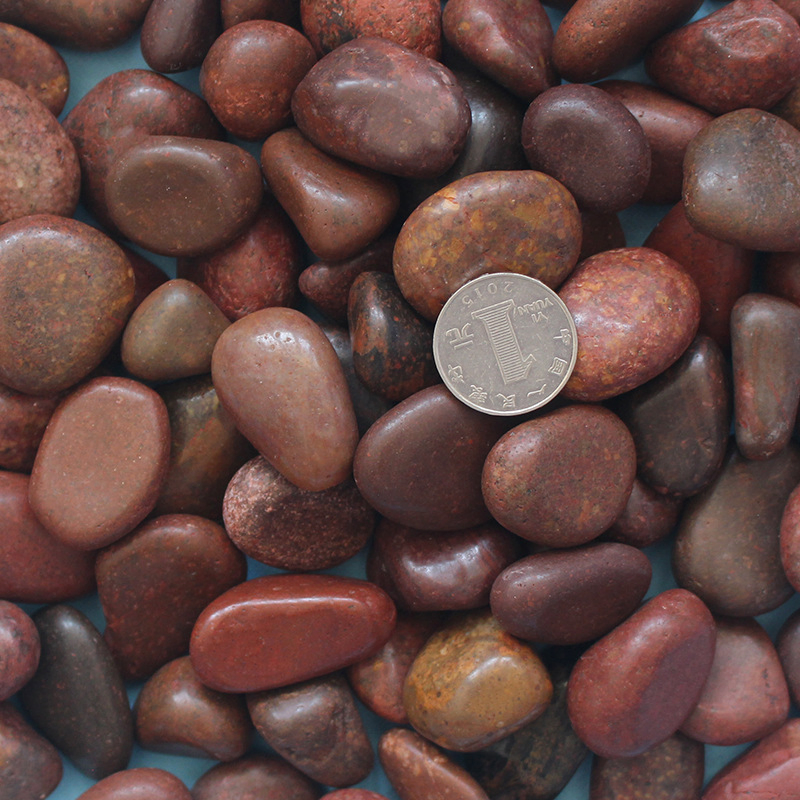 Red Polished Pebbles Stone Landscaping Tumbled Pebbles River Paving Stone