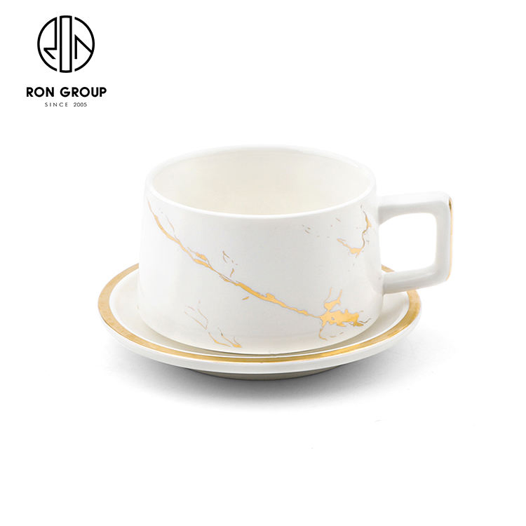 Wholesale Hotel Restaurant Porcelain Drinkware Ceramic Coffee Water Tea Cup with Saucer