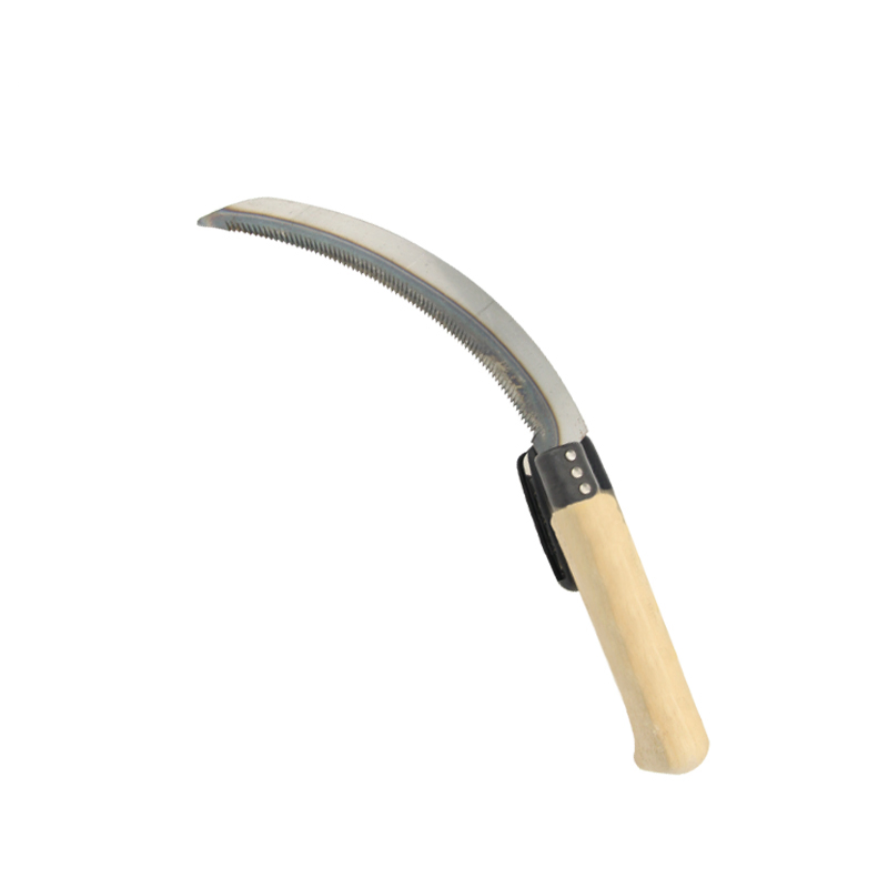 Wooden Handle Sawtooth Plastic Handle Grass Cutting Sickle Hoeing Sickle