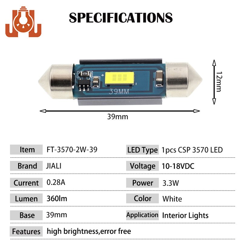Сверхяркие светодиодные лампы C5W для салона авто