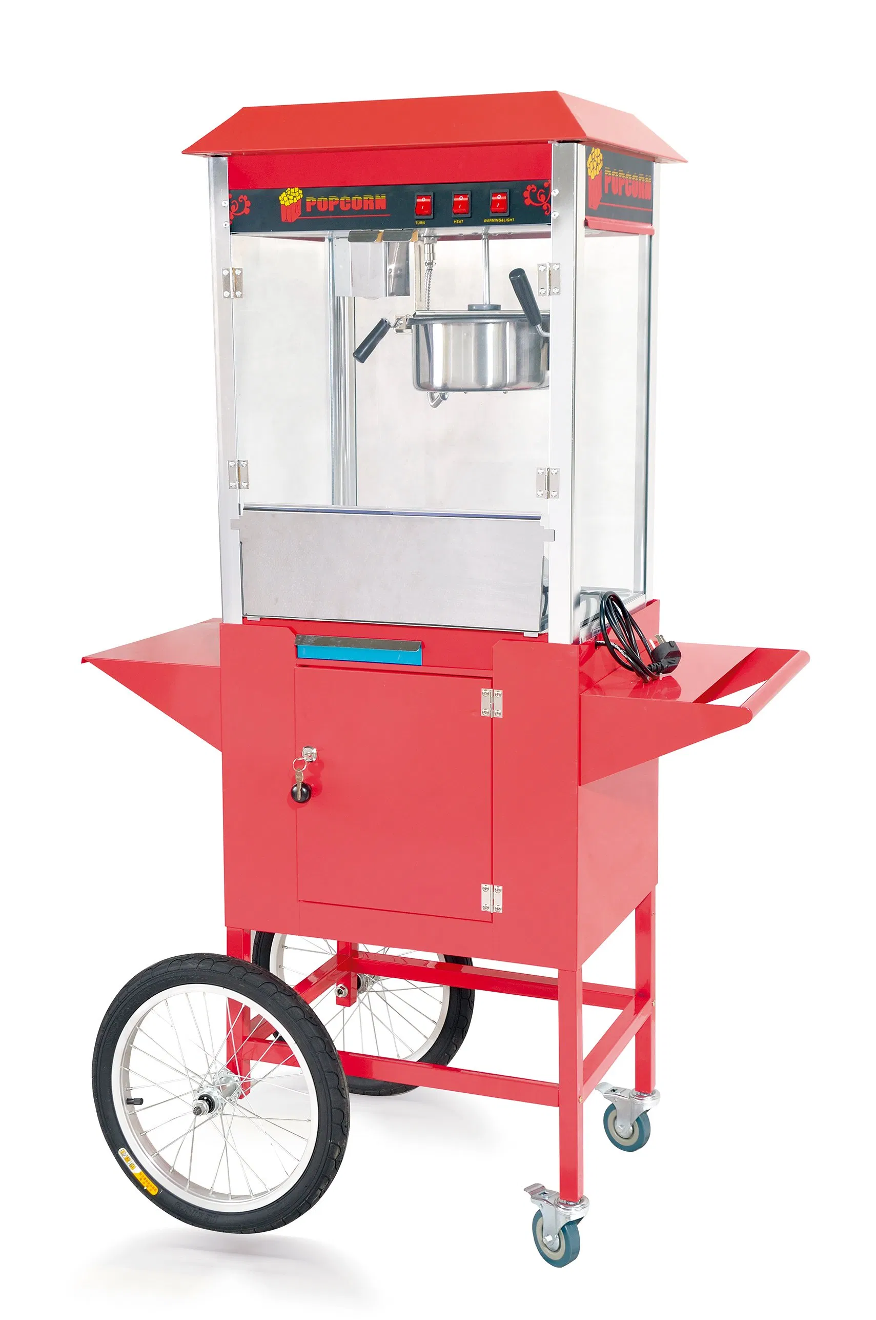Stainless Steel Commercial Popcorn Machine Industrial 220V Electric Popper Maker for Business Carame Coating System Dual Kettle Candy Coater Food Trailer Ready