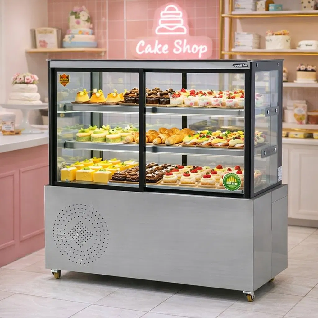 Hot Sales Custom Commercial Colder Food Bars Cake Beverage Display Refrigerator