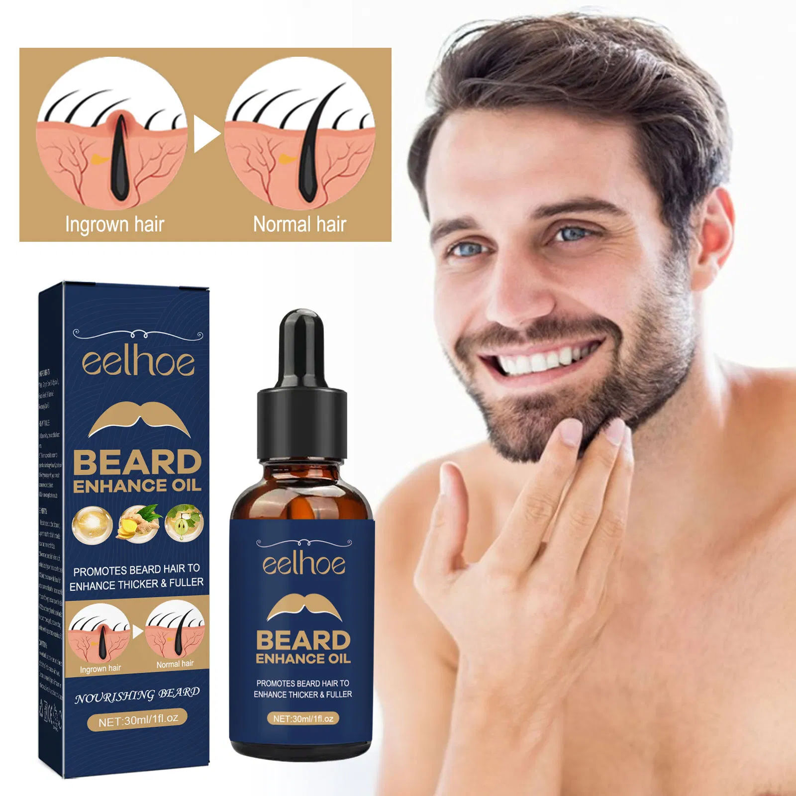 Organic Plant Extract Beard Enhance Oil Nourishing Beard Growth Oil on Sale