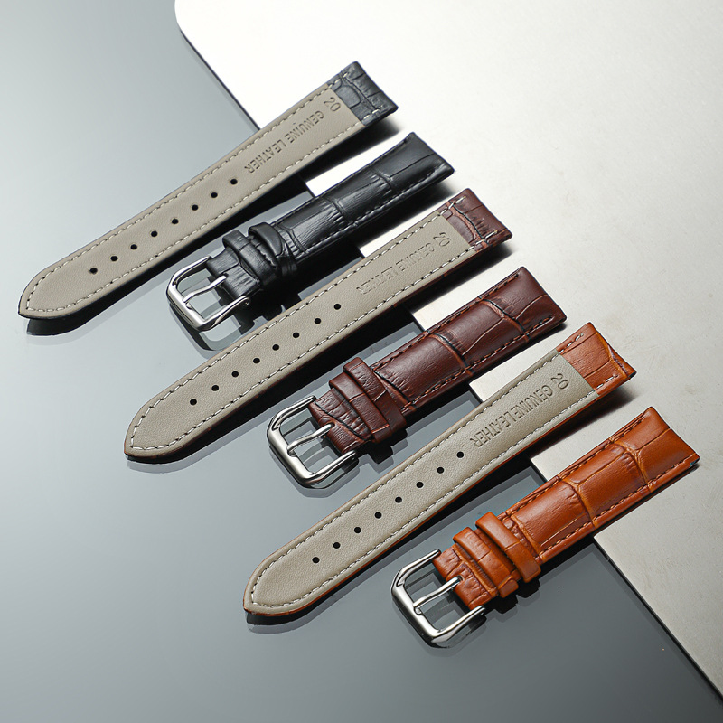Factory Direct Genuine Leather Crocodile Bamboo Grain Pin Buckle Strap