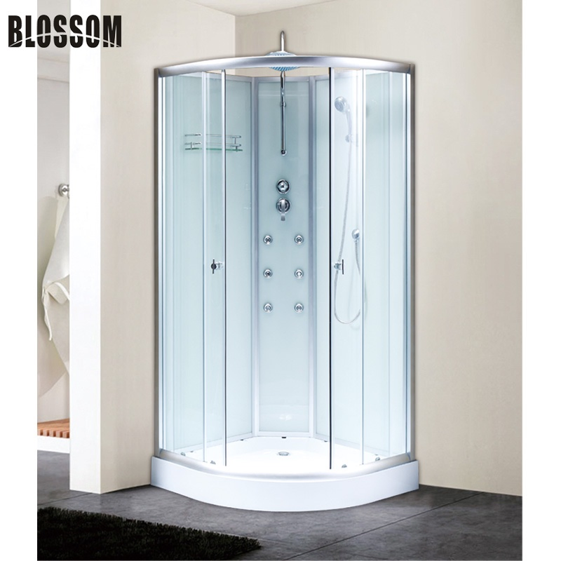 Black Framed Bathroom Sliding Doors Complete Hydro Massage Shower Cabin