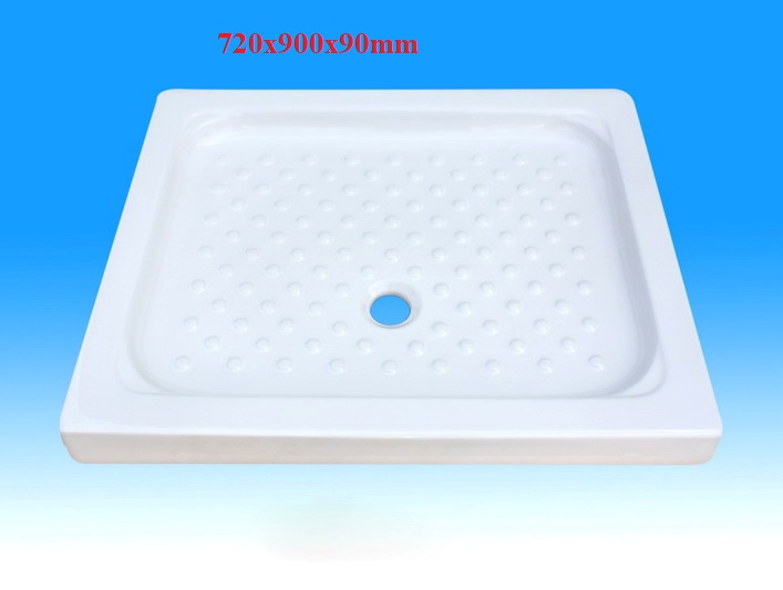 Ocst-72090090 White Ceramic Rectangle Shower Tray in Size 720X900X90mm