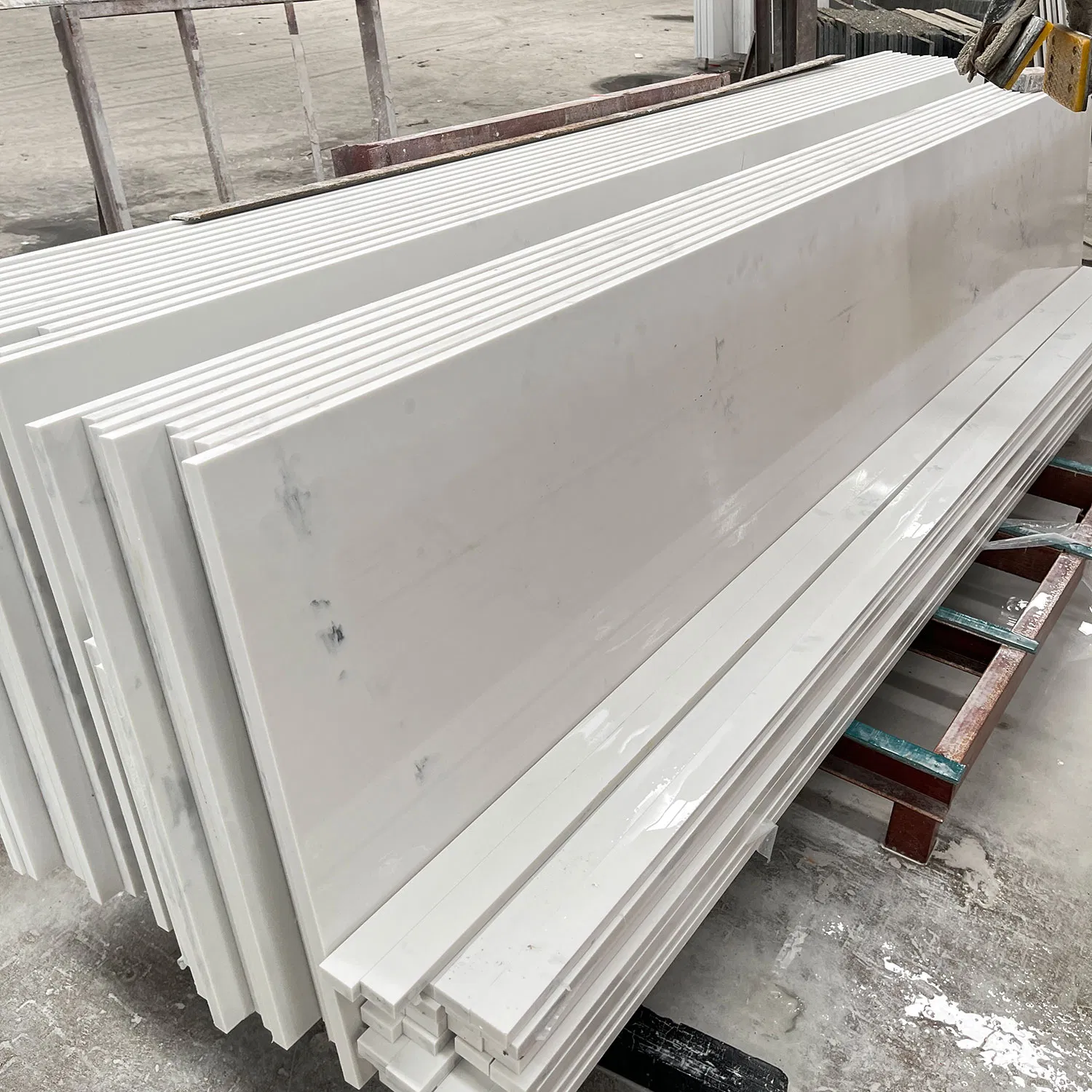 Artificial Stone Cut to Size Polished Particle Series Pure White Quartz Slab for Counter Tops