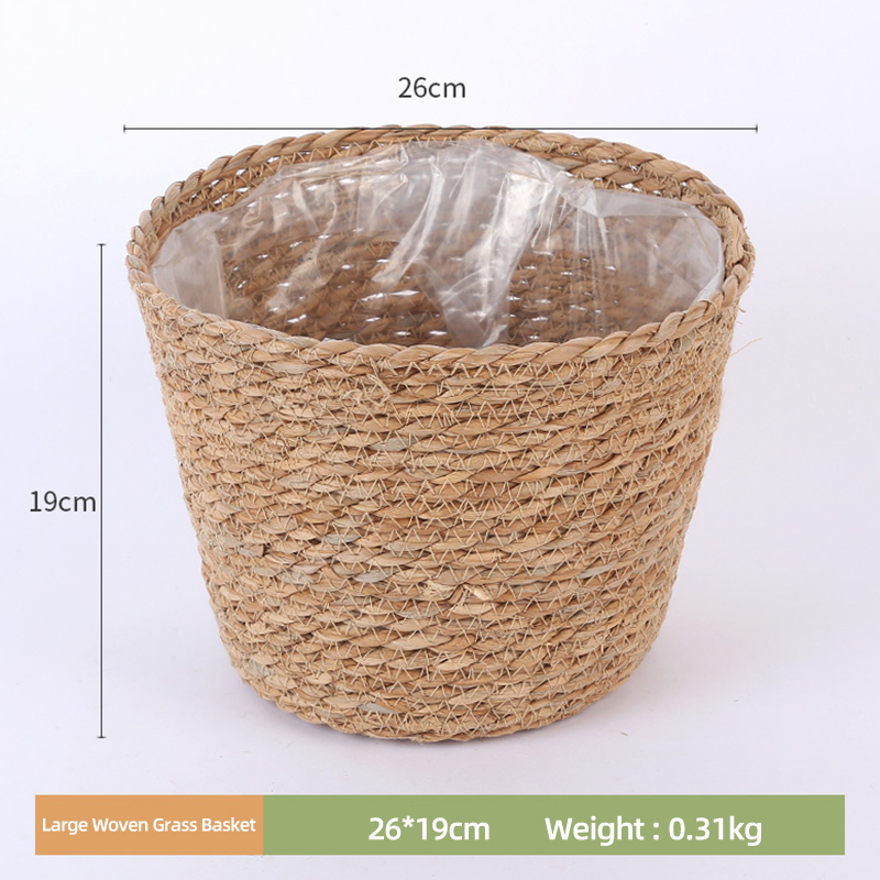 Simple Rattan Flower Basket Indoor Green Plant Pot Popular Straw Woven Basket