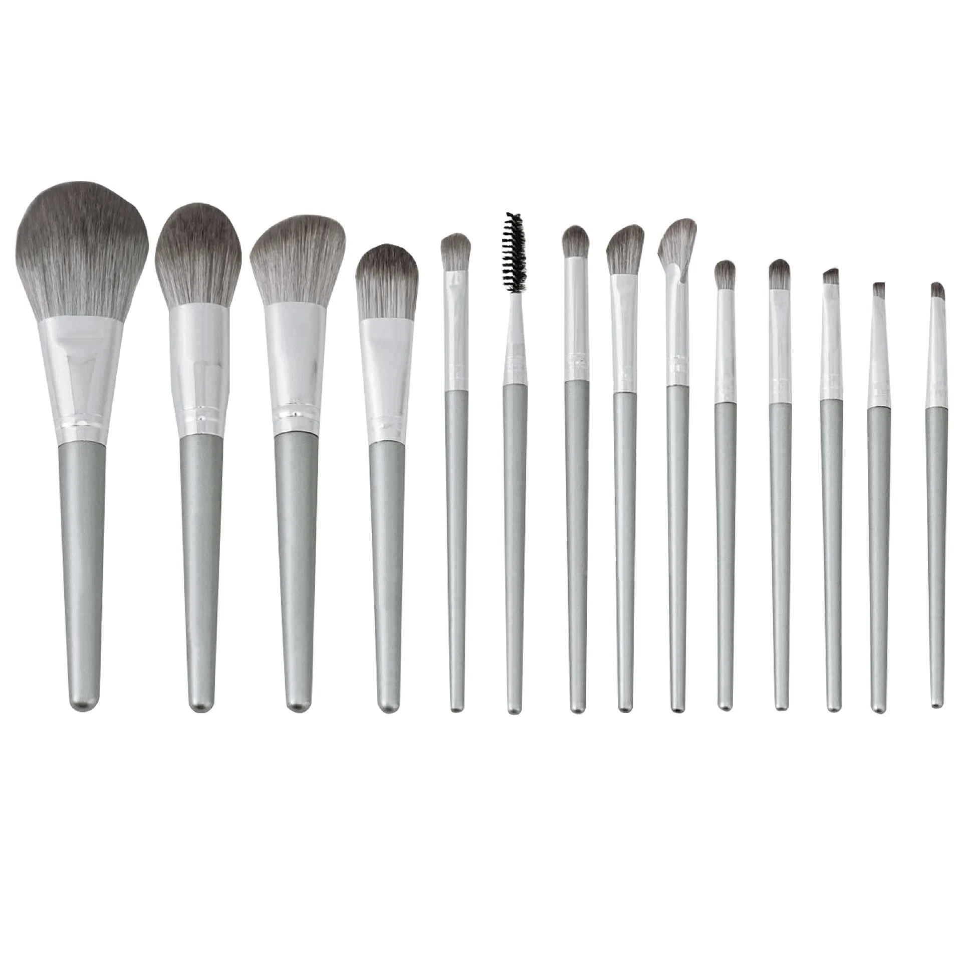 14PCS Silver Synthetic Fibre Beauty Makeup Brush Set with Bag