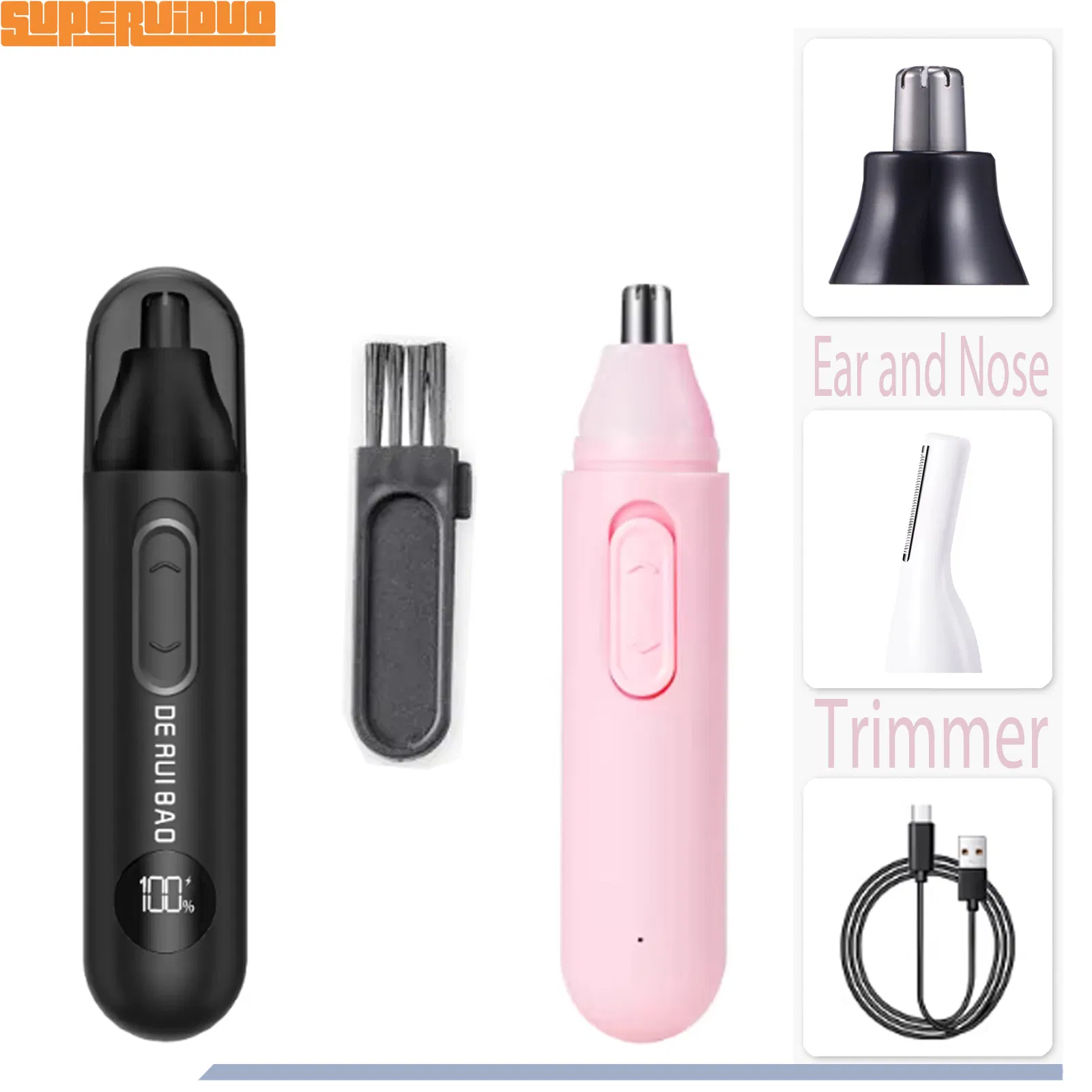 Waterproof Detachable Cutter Head Nose Hair Trimmer