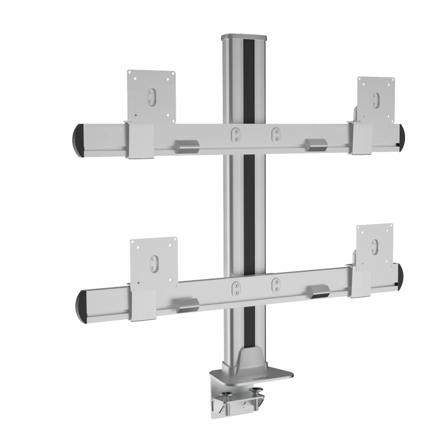 Кронштейн для мониторов на 4 экрана, алюминиевый, серебристый