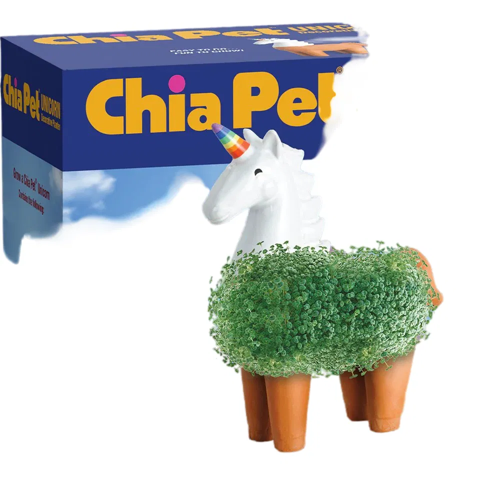 White Unicorn Anime Chia Pet Planter Cute Cartoon Terracotta Flower Pot