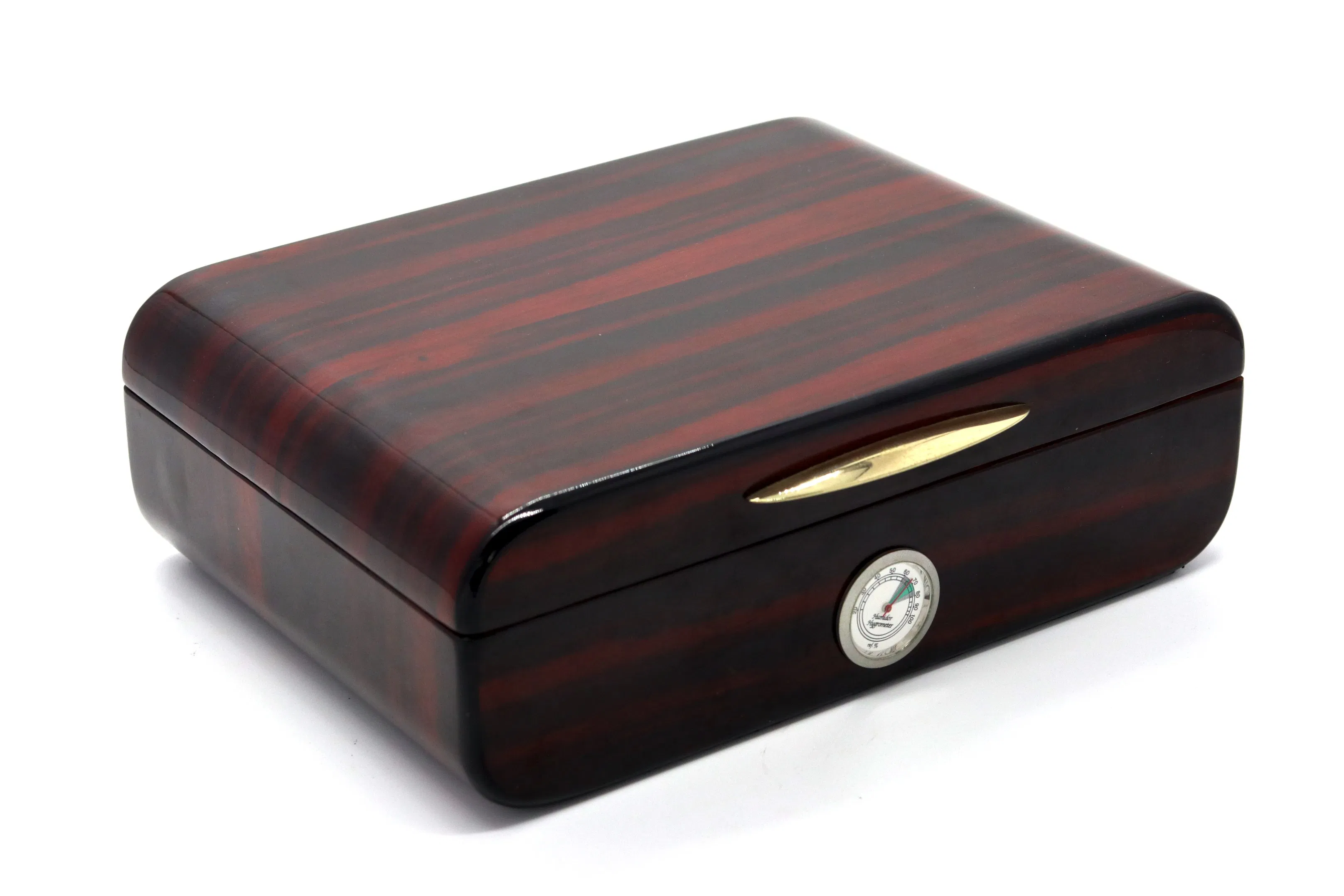 Brown Leather Handmade 25-50 Cedar Wood Cigar Humidor