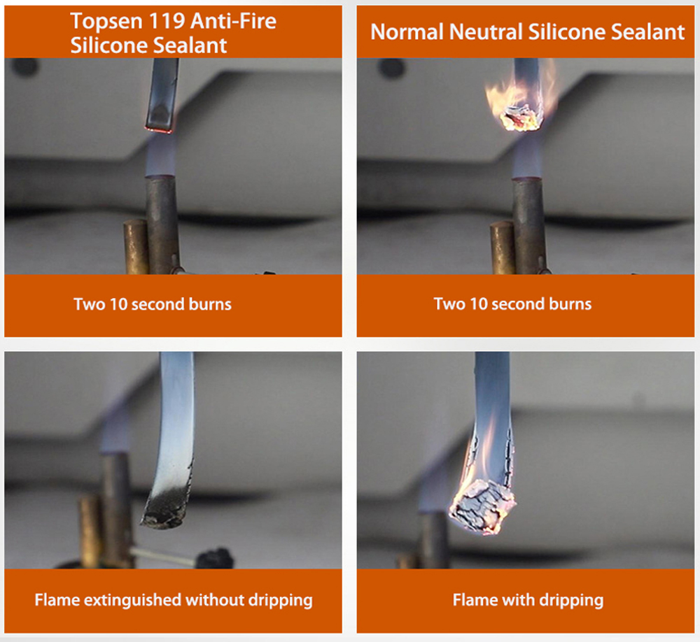 Neutral Weatherproof Firestop Silicone Adhesive for Fireproofing Sealing