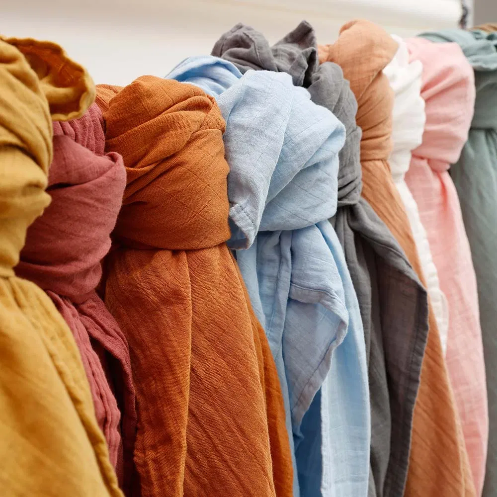 Ready to Ship 70% Bamboo+30% Cotton Baby Muslin Swaddle Wrap Blankets