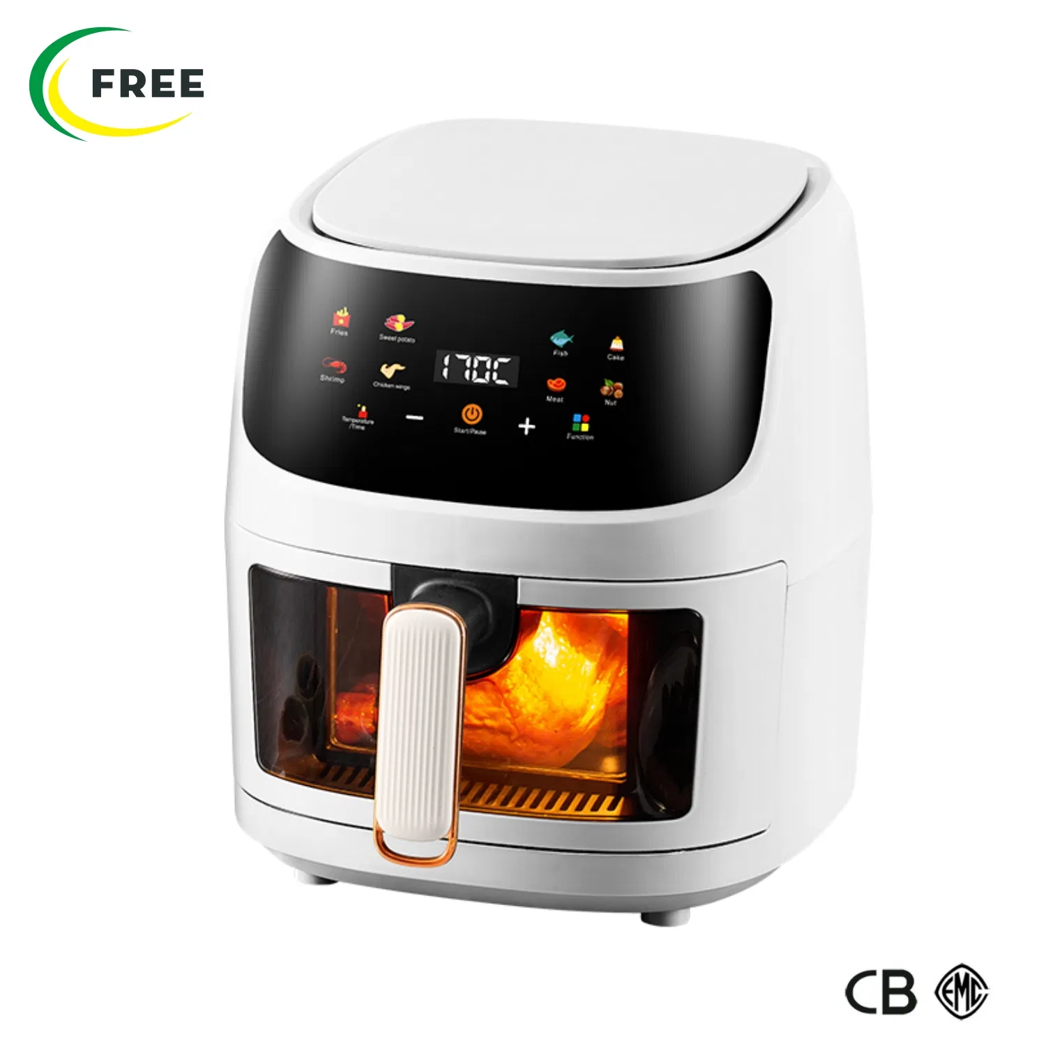 Visible Digital Smart Cooking Program 5L Electric Air Fryer with Temperature Control