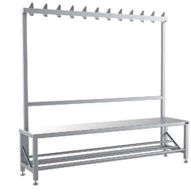 Double Sided Garment Rack 20 30 40 Stainless Steel Hooks Industrial Clothing Display Stand Heavy Duty