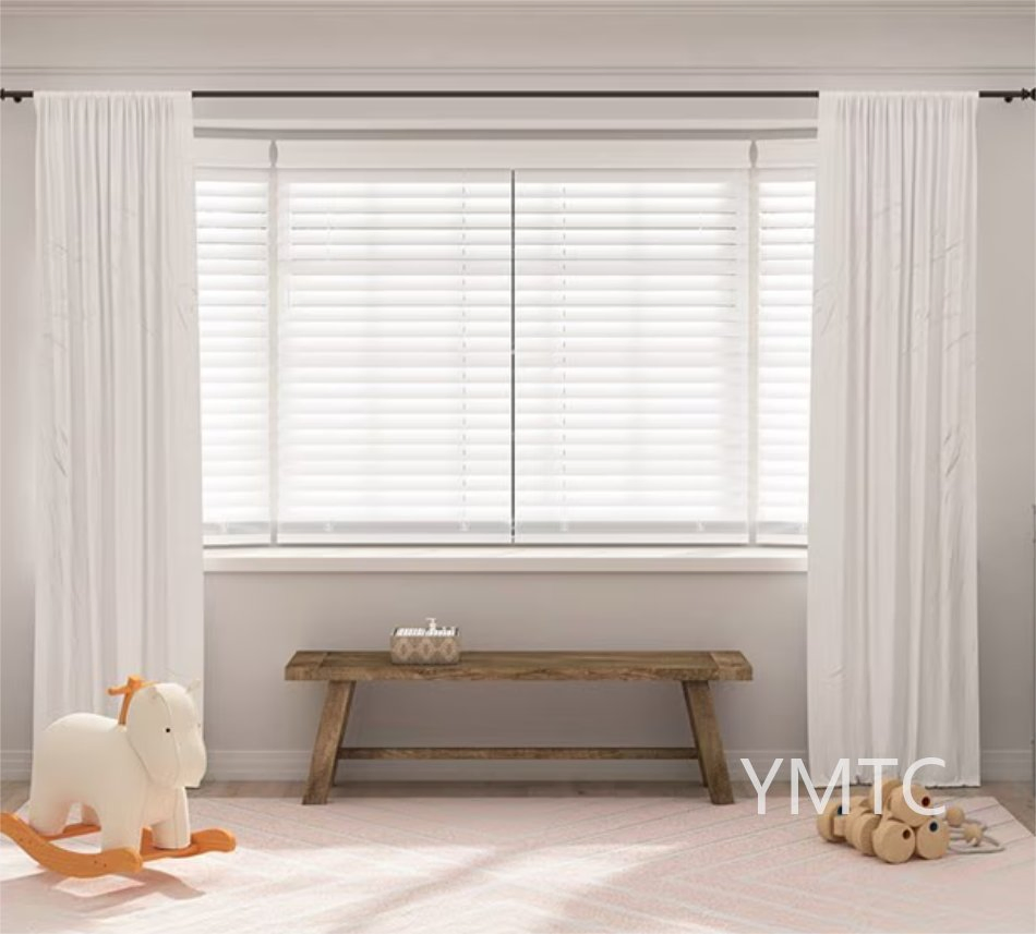 Factory 2inches Faux Wood Cordless Window Blinds PVC Faux Wood Venetian Blinds for Home Window