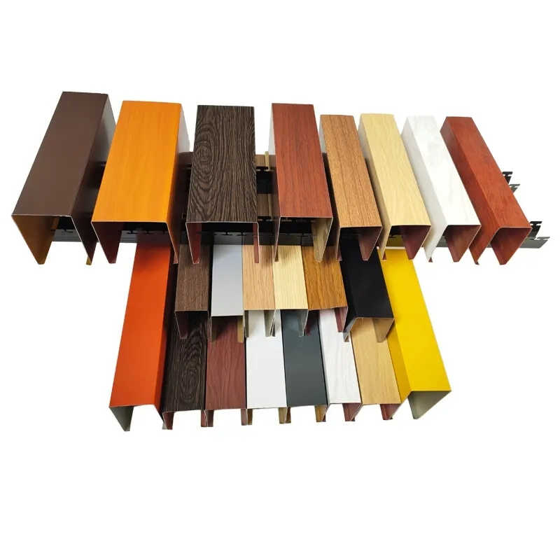 Factory Price Aluminum Profile Wood Baffle Ceiling System Metal Decorative Suspended Ceiling