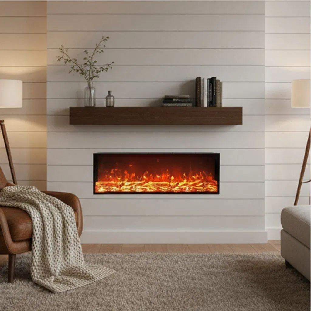 Multi-Color Remote Control Electric Fireplace with Adjustable Brightness
