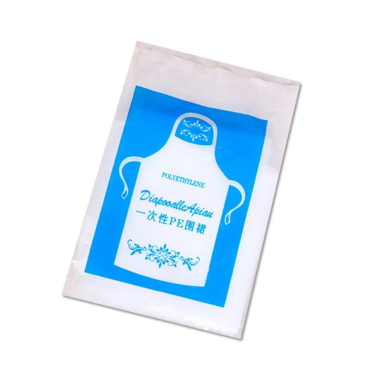 Packed for Roll White Blue Water Risistant Disposable Plastic Apron