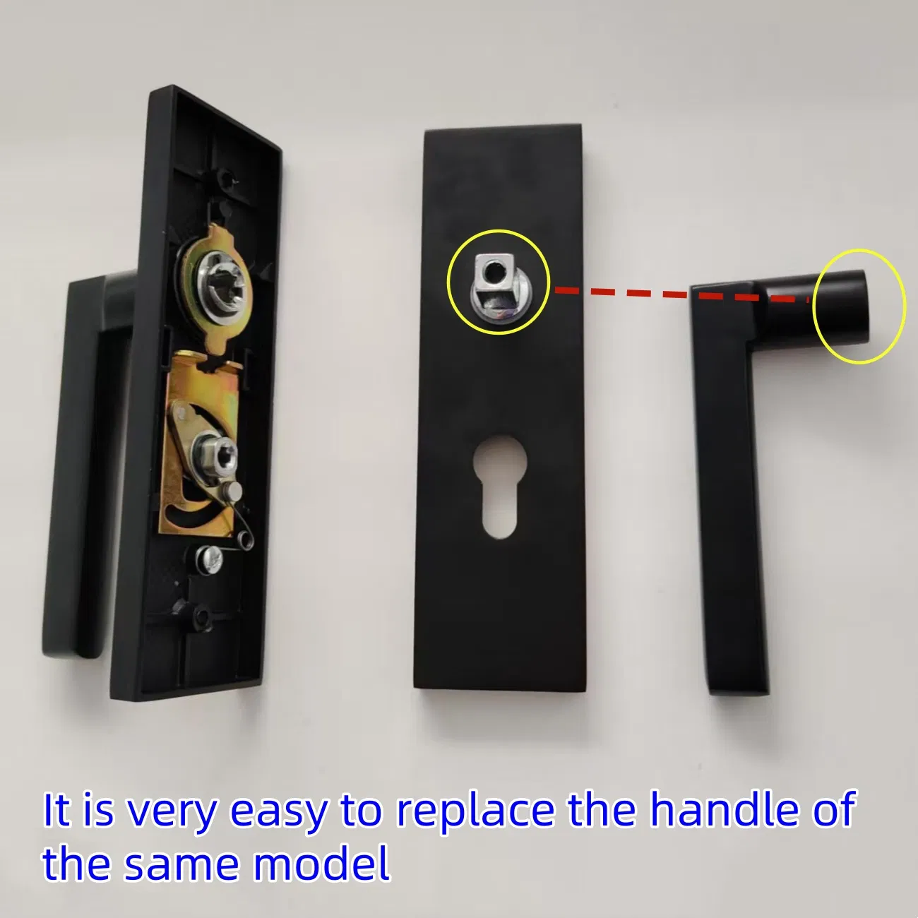 Mechanical Single Tongue 5050 with Key Interior Three-Bar Set Wooden Aluminum Alloy Bathroom Door Lock