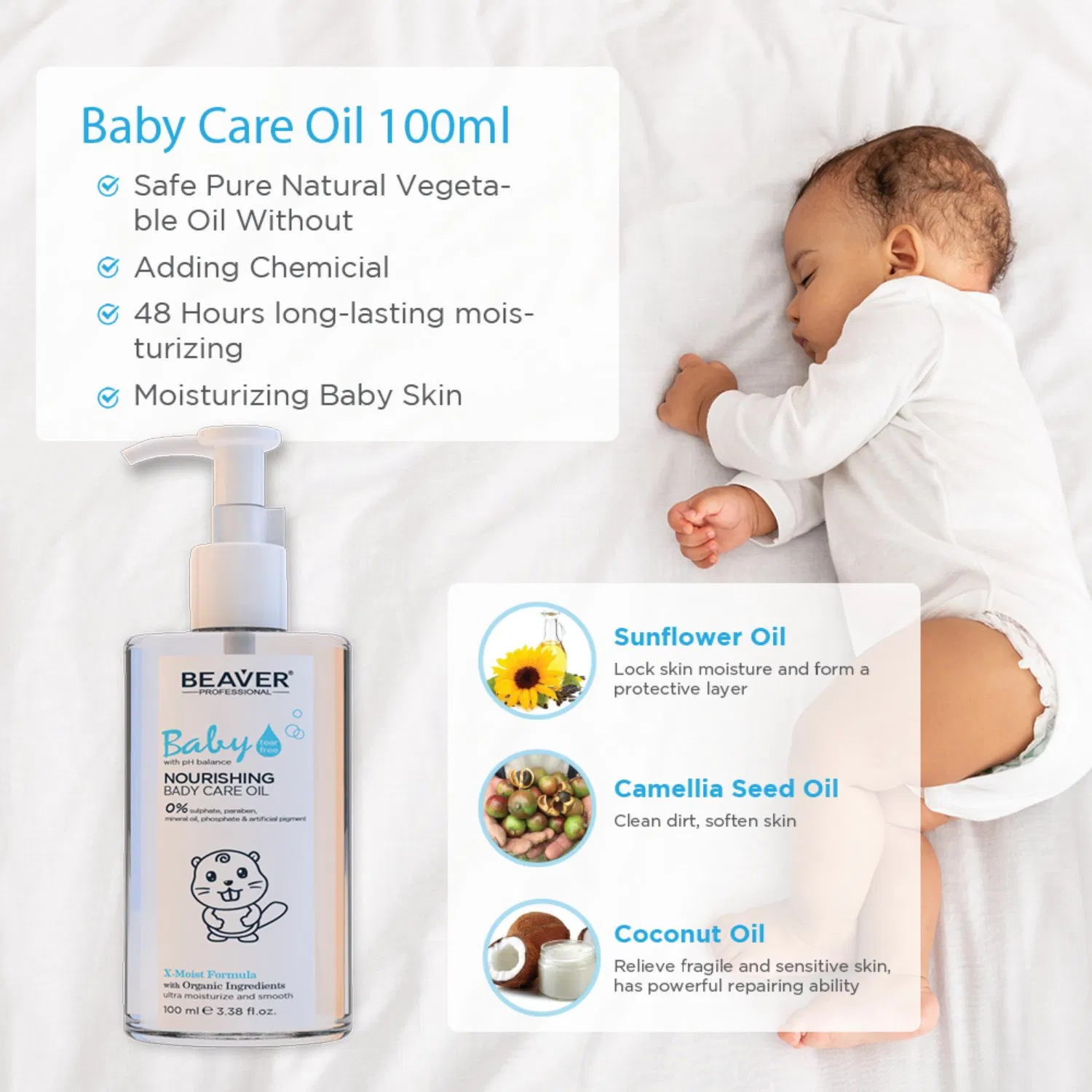Beaver Moisturizing Baby Skin Baby Care Massage Oil