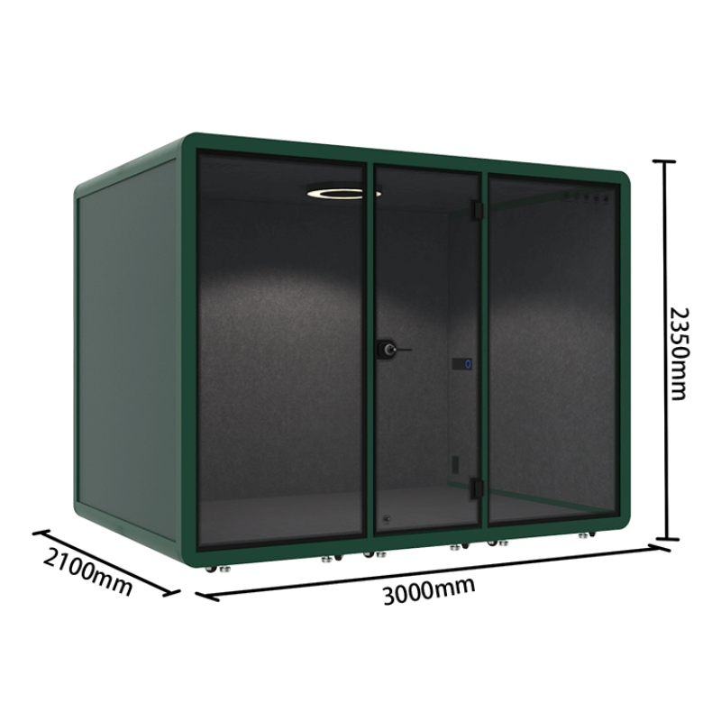 Silence Privacy Pod for Office Spaces with High Density Sound Absorbing Panels and Fan