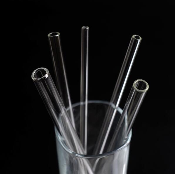Reusable Eco Friendly BPA Free Straight /Bent Glass Drinking Straw with Cleaning Brush