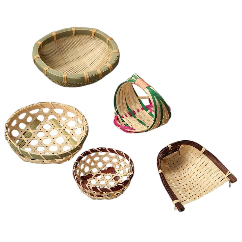 Handmade Mini Bamboo Basket for Fruit Snacks and Home Storage
