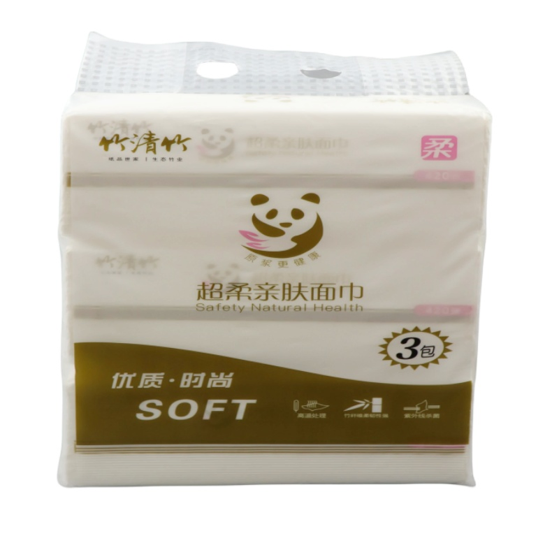 Eco-Friendly Bamboo Pulp Facial Tissue Paper Tissue Soft Paper Bamboo Pulp Paper Tissue Bag