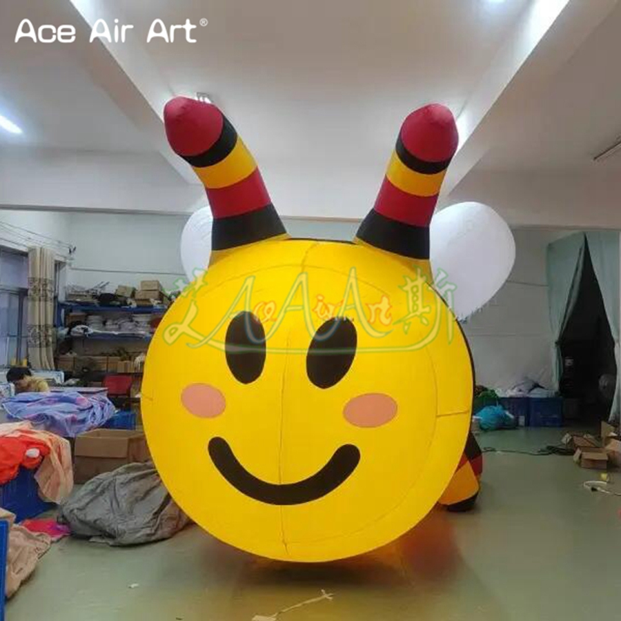 Popular Inflatable Bee Animals Cartoon Model with Free Air Blower for Event Decoration Advertising