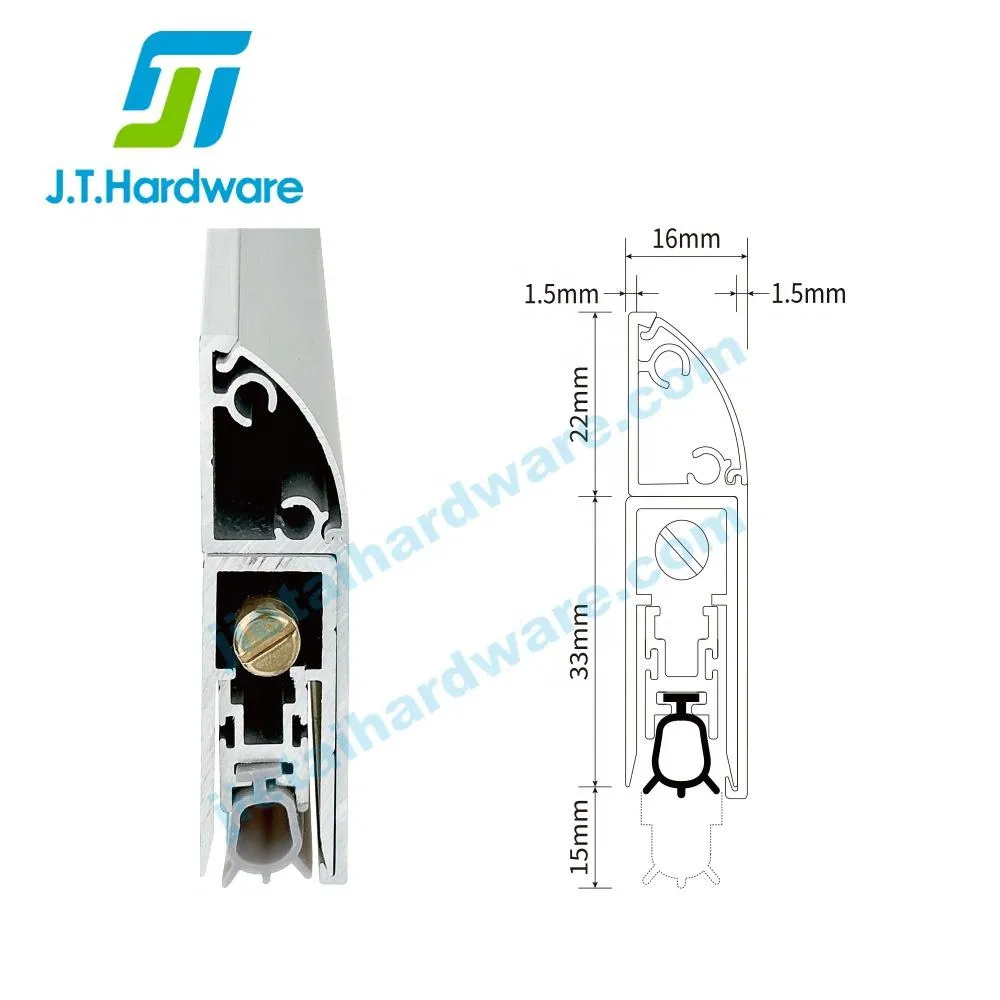 Jthardware Surface Mounted Drop Down Aluminum Door Sweep Automatic Door Bottom Seal