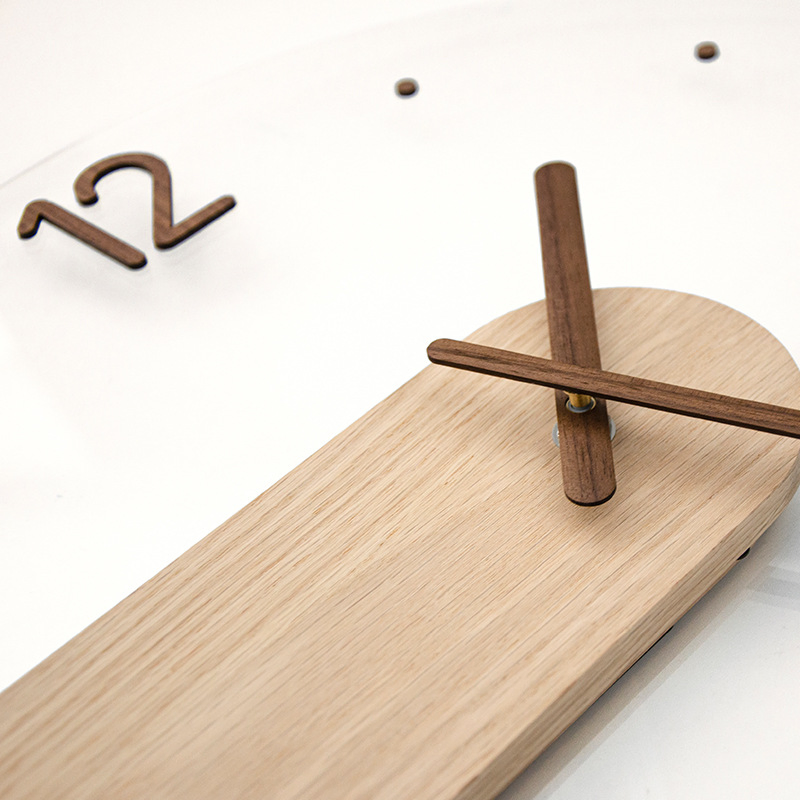 Simple Nordic Wall Clock, Creative Solid Wood Acrylic, Decorative Clock Wall